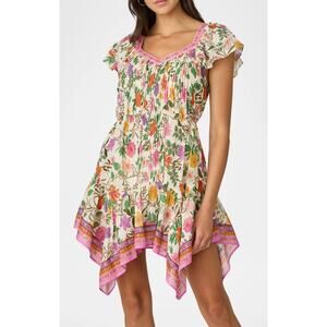 Shoshanna Callie Pleated Mini Dress Women's M Floral Print Vacation
